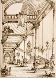 Atrium eines Palastes in Genua, aus 